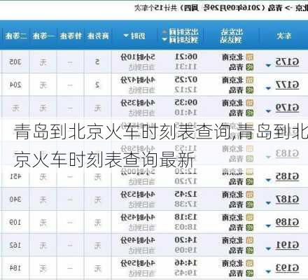 青岛到北京火车时刻表查询,青岛到北京火车时刻表查询最新