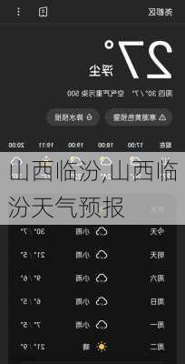 山西临汾,山西临汾天气预报