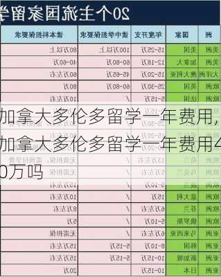 加拿大多伦多留学一年费用,加拿大多伦多留学一年费用40万吗