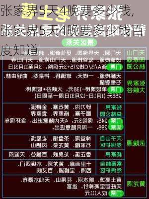 张家界5天4晚要多少钱,张家界5天4晚要多少钱百度知道