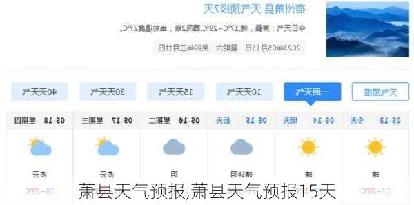 萧县天气预报,萧县天气预报15天