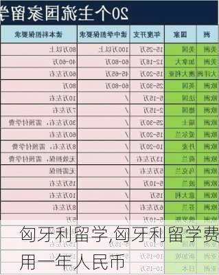 匈牙利留学,匈牙利留学费用一年人民币