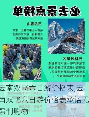 云南双飞六日游价格表,云南双飞六日游价格表承诺无强制购物