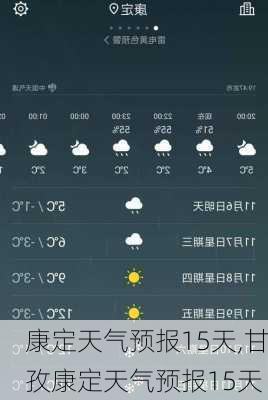 康定天气预报15天,甘孜康定天气预报15天