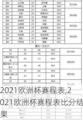 2021欧洲杯赛程表,2021欧洲杯赛程表比分结果