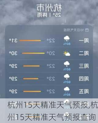 杭州15天精准天气预报,杭州15天精准天气预报查询