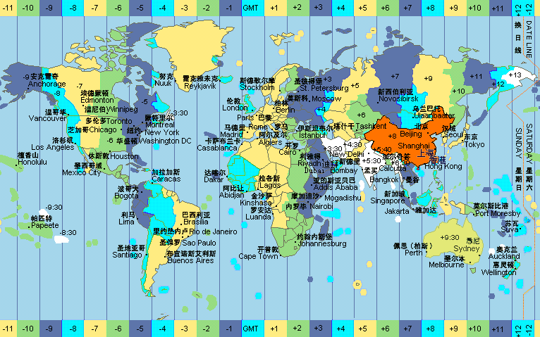 世界时间,世界时间24小时查询表