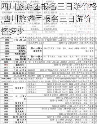 四川旅游团报名三日游价格,四川旅游团报名三日游价格多少