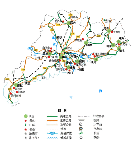 广东省旅游地图,广东省旅游地图高清版大图