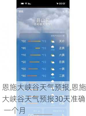 恩施大峡谷天气预报,恩施大峡谷天气预报30天准确 一个月