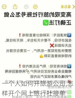 一个人如何开旅游公司,怎样开个网上旅行社接单