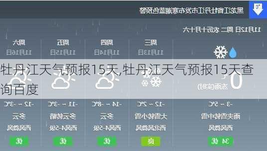 牡丹江天气预报15天,牡丹江天气预报15天查询百度