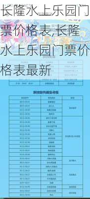 长隆水上乐园门票价格表,长隆水上乐园门票价格表最新