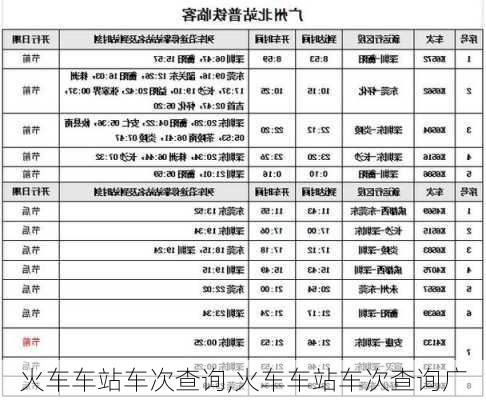 火车车站车次查询,火车车站车次查询广