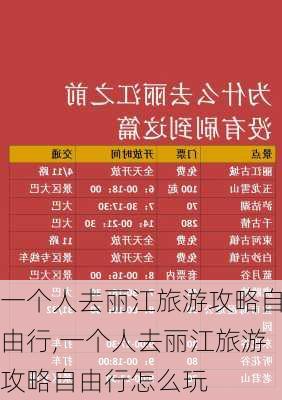 一个人去丽江旅游攻略自由行,一个人去丽江旅游攻略自由行怎么玩