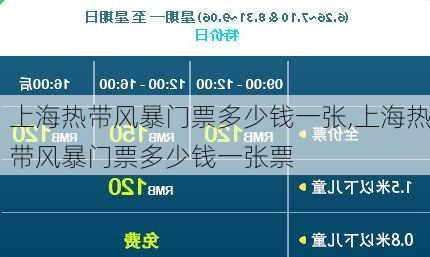 上海热带风暴门票多少钱一张,上海热带风暴门票多少钱一张票