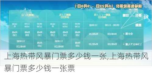 上海热带风暴门票多少钱一张,上海热带风暴门票多少钱一张票