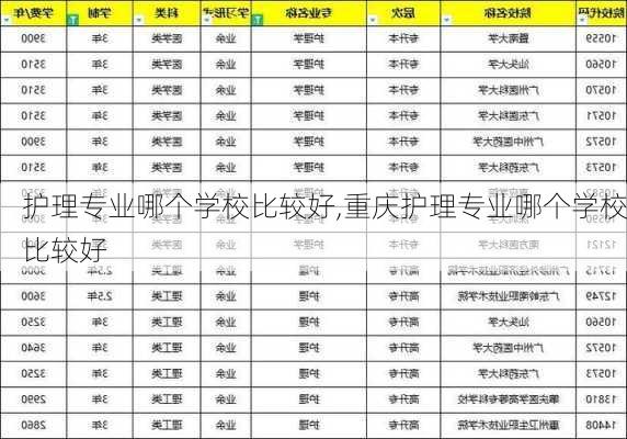 护理专业哪个学校比较好,重庆护理专业哪个学校比较好