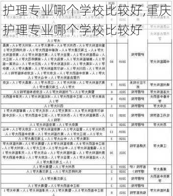 护理专业哪个学校比较好,重庆护理专业哪个学校比较好