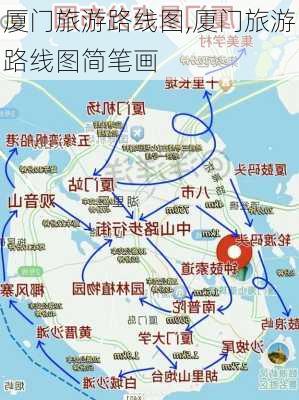 厦门旅游路线图,厦门旅游路线图简笔画