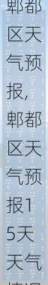 郫都区天气预报,郫都区天气预报15天天气情况