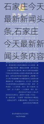 石家庄今天最新新闻头条,石家庄今天最新新闻头条内容