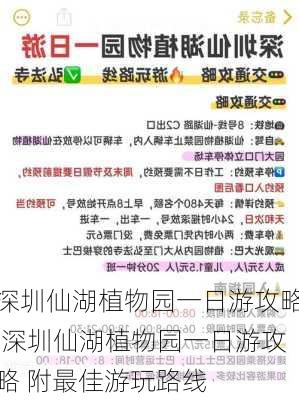 深圳仙湖植物园一日游攻略,深圳仙湖植物园一日游攻略 附最佳游玩路线