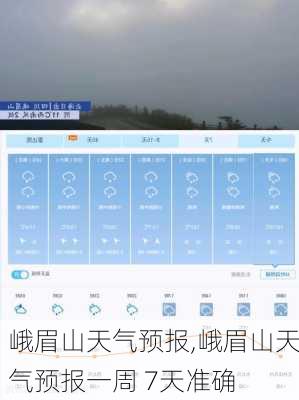 峨眉山天气预报,峨眉山天气预报一周 7天准确