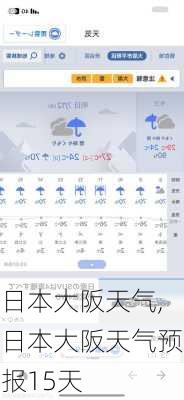 日本大阪天气,日本大阪天气预报15天