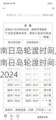 南日岛轮渡时间,南日岛轮渡时间表2024